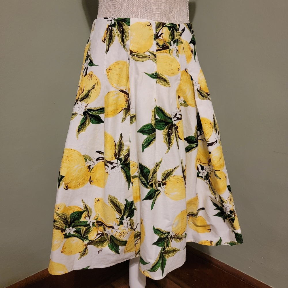 NWT Grace Karin Lemon Skirt Yellow Summer Cotton Woman's Medium r4h